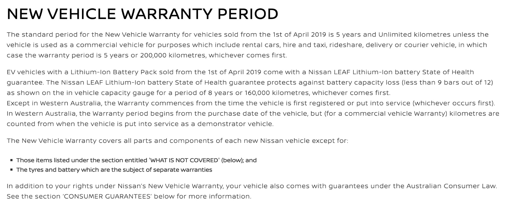 nissan battery warranty