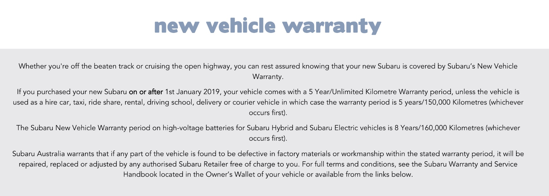 subaru battery warranty